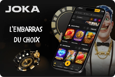 Lobby de jeux Joka avec slots et live casino